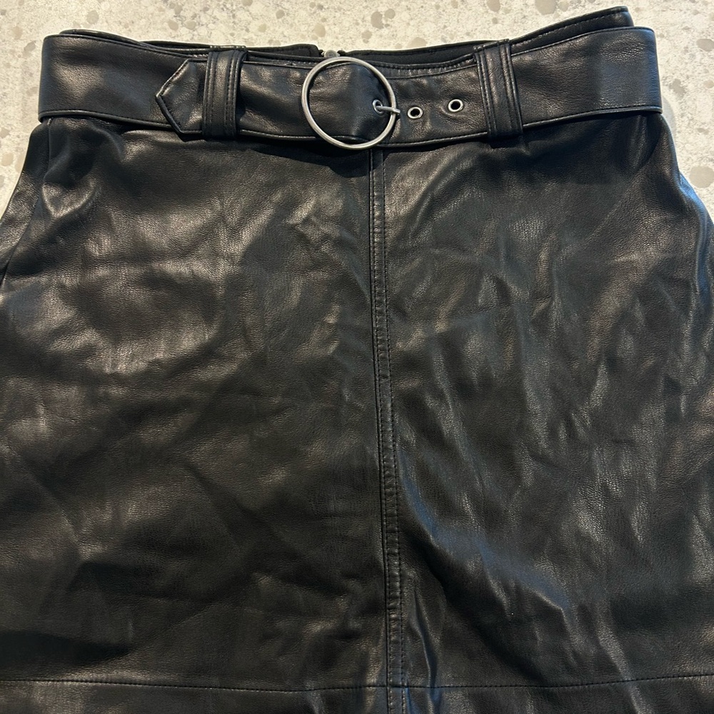 Hollister black faux leather mini skirt, size S, great condition